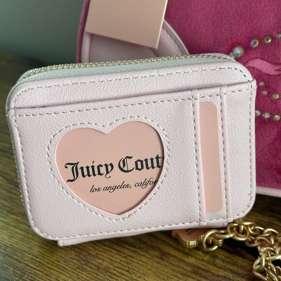NWT Juicy Couture Dreamy Shoulder Bag Wallet Wristlet Set Raspberry Pink Viral - Picture 3 of 8